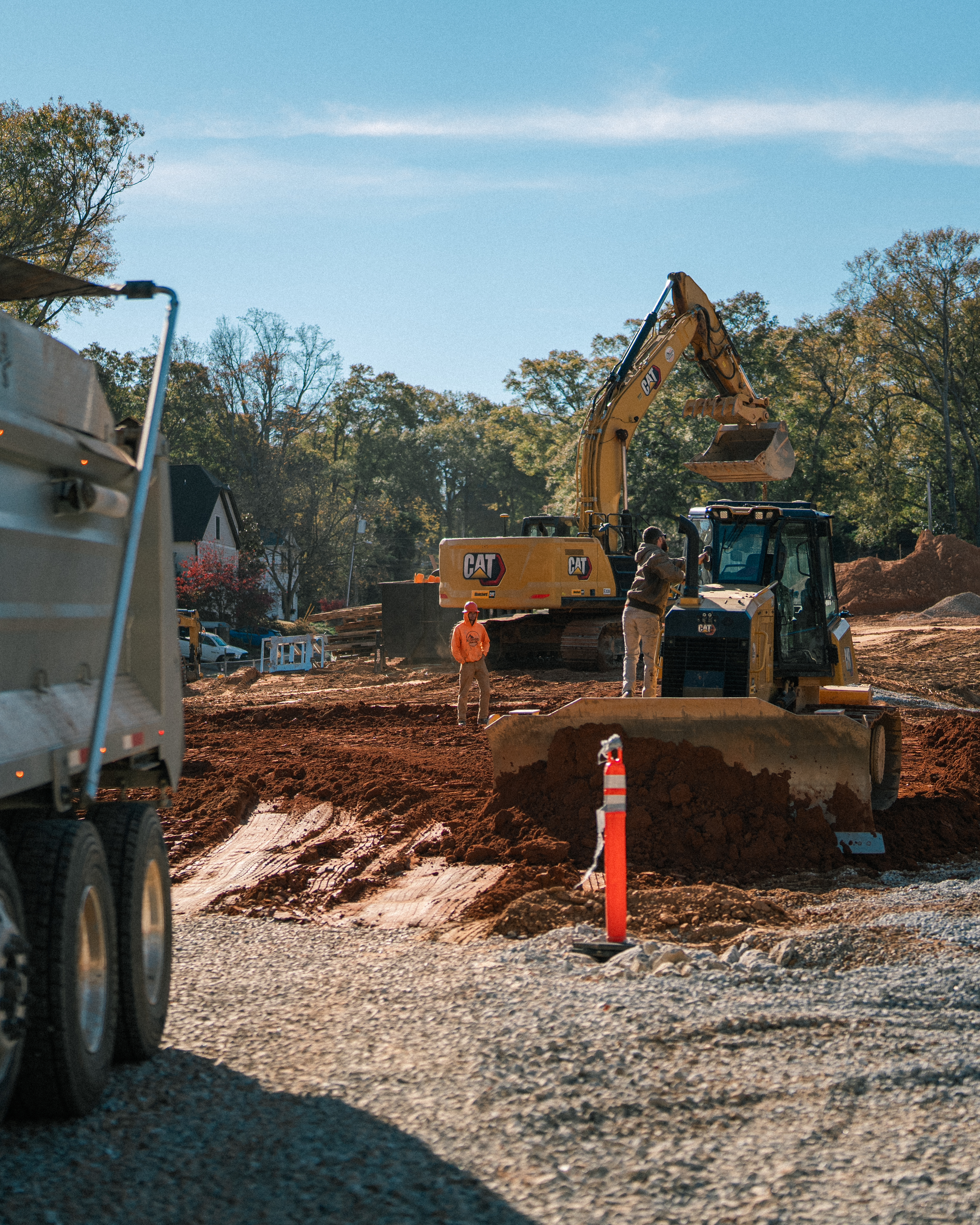 Equipment and crew on site